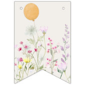 Waterverf Goose Wildflower Twins Baby shower Vlaggetjes (Derde vlag)