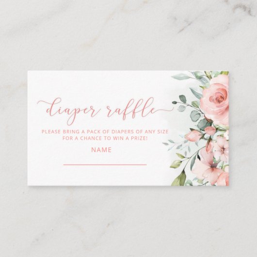 Waterverf goot roze spoelroerkleerkaartje informatiekaartje (Voorkant)