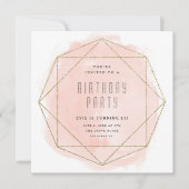 Waterverf gootsteen gouden glitter verjaardag kaart (Voorkant)