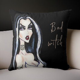 Waterverf Gothic Bad Witch Halloween Kussen