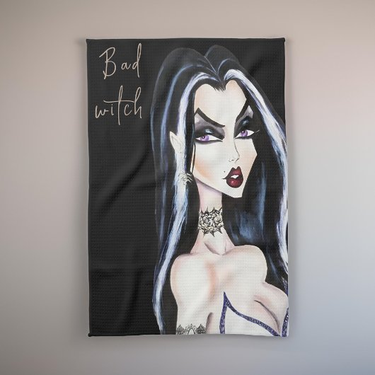 Waterverf Gothic Bad Witch Halloween Theedoek