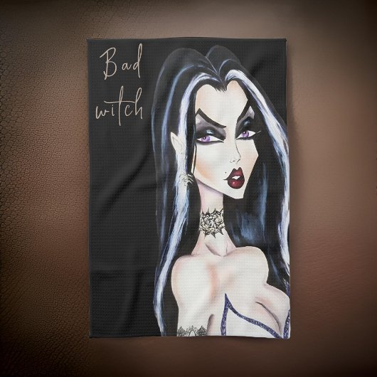 Waterverf Gothic Bad Witch Halloween Theedoek