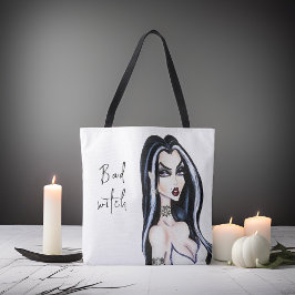 Waterverf Gothic Bad Witch Halloween Tote Bag