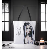 Waterverf Gothic Bad Witch Halloween Tote Bag