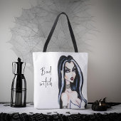 Waterverf Gothic Bad Witch Halloween Tote Bag