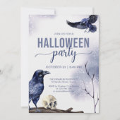 Waterverf Gothic Raven van de volwassen partij Hal Kaart (Voorkant)