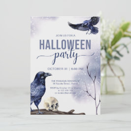 Waterverf Gothic Raven van de volwassen partij Hal Kaart