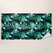 Waterverf Gothische Meermin Schub Schelpen Schedel Strandlaken (Voorkant)