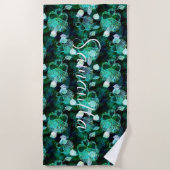 Waterverf Gothische Meermin Schub Schelpen Schedel Strandlaken (Voorkant)