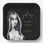 Waterverf Gotische Heks Halloween Papier Borden Papieren Bordje (Voorkant)