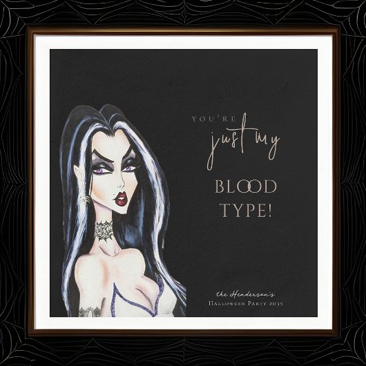 Waterverf Gotische Heks Halloween Zwart Servet