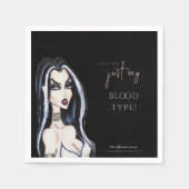 Waterverf Gotische Heks Halloween Zwart Servet (Voorkant)