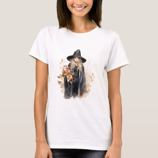 Waterverf gotische heks t-shirt