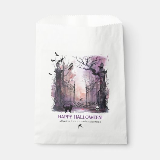 Waterverf Gotische Poort Entree Halloween Party Bedankzakje (Voorkant)
