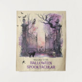 Waterverf Gotische Poort Entree Halloween Welkom Wandkleed (Voorkant)
