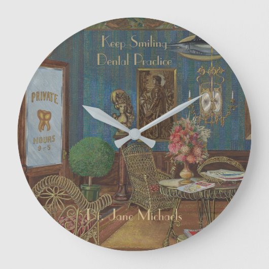 Waterverf Gouache Vintage Grote Klok (Voorkant)