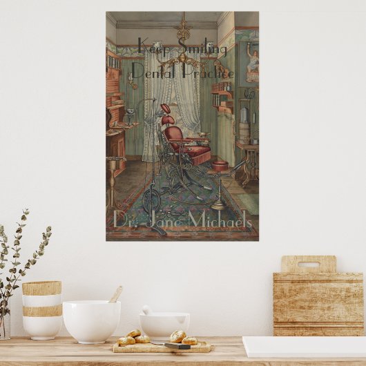 Waterverf Gouache Vintage Poster (Keuken)