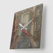 Waterverf Gouache Vintage Vierkante Klok (Hoek)