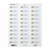 Waterverf Goud Blauwe Pompoen Herfst Label (Full Sheet)