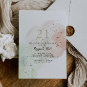 Waterverf Goud Confetti 21e Verjaardagsfeest Kaart