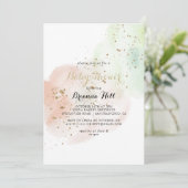 Waterverf Goud Confetti Baby shower Kaart (Staand voorkant)