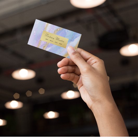 waterverf goud en blauw aangepaste visitekaartje