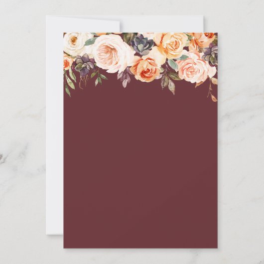 waterverf goud en bloedige geometrische bruiloft kaart (Achterkant)