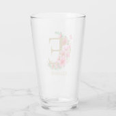 Waterverf Goud en Bloem Monogram Letter E Glas (Achterkant)
