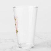 Waterverf Goud en Bloem Monogram Letter E Glas (Links)