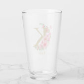 Waterverf Goud en Bloem Monogram Letter K Glas (Achterkant)