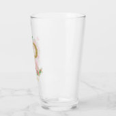 Waterverf Goud en Bloem Monogram Letter P Glas (Links)