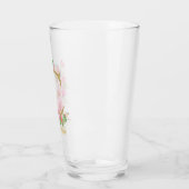 Waterverf Goud en Bloemen Monogram Letter C Glas (Links)