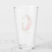Waterverf Goud en Bloemige Initiaal G Glas (Achterkant)