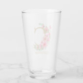 Waterverf Goud en Bloemige Monogram Letter C Glas (Achterkant)