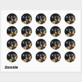Waterverf Goud En Groen Monogram Sticker (Vel)