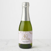 Waterverf Goud Gepersonaliseerd 40 en Fabulous Sparkling Wijnetiket (Voorkant)