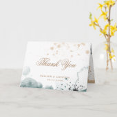 Waterverf Goud | Gevouwen foto Dank u kaart (Gele Bloem)