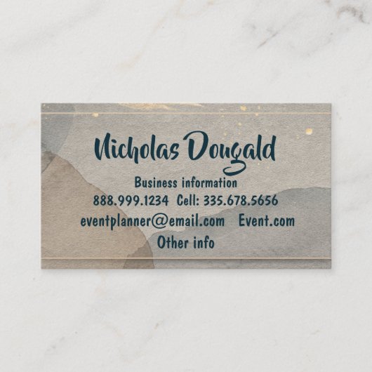 Waterverf Goud Grijs Eenvoudig beroep Visitekaartje (Voorkant)