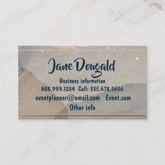 Waterverf Goud Grijs Eenvoudig beroep Visitekaartje (Voorkant)