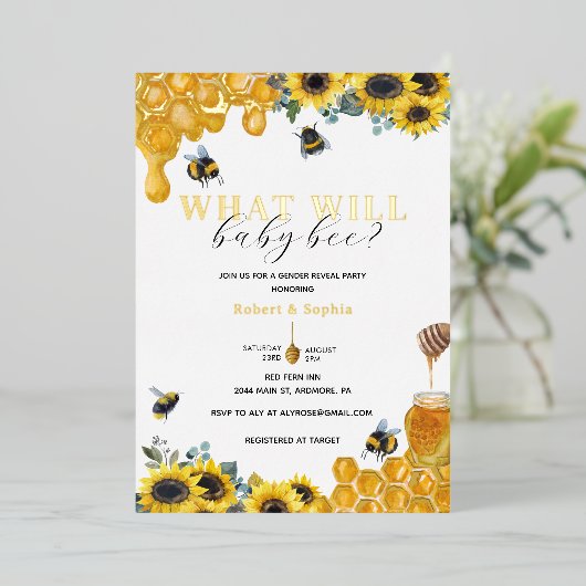 Waterverf Goud onthullen Folie Uitnodiging (Staand Voorkant)