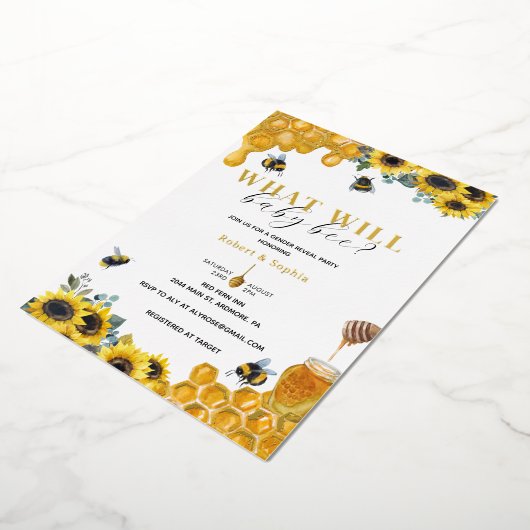 Waterverf Goud onthullen Folie Uitnodiging (Gedraaid)