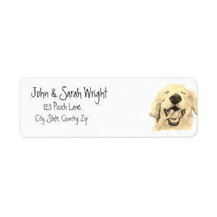 Waterverf Goud Retriever Hond Adreslabel Etiket