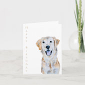 Waterverf Goud Retriever Hond Gelukkige Verjaardag Kaart (Voorkant)