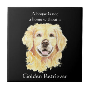 Waterverf Goud Retriever Hond Huisdier Dier Citaat Tegeltje