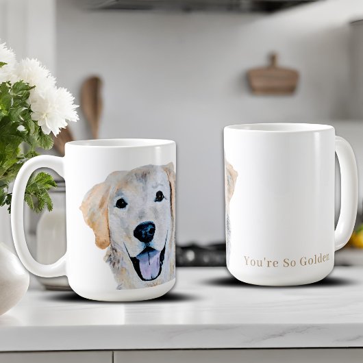 Waterverf Goud Retriever Hond Koffiemok