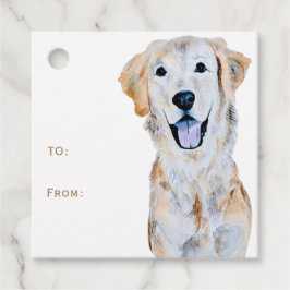 Waterverf Goud Retriever Hond Naar/Van Geschenk Bedankjes Labels