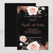 Waterverf Goud Roos Online 40e Verjaardag Kaart (Voorkant / Achterkant)