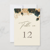 Waterverf Goud Roos Tafelnummer Zitplaatsen Kaart (Voorkant)