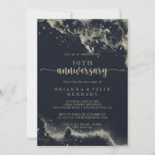 Waterverf Goud Spat 50ste Huwelijksjubileum   Kaart (Voorkant)