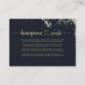 Waterverf Goud Spatwater Huwelijksreis Wens   Informatiekaartje (Voorkant)